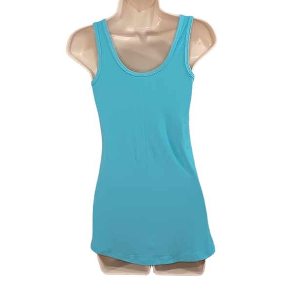 No Boundaries Scoop Tank Top  Sleeveless Women Neptune Blue Medium (7-9) - Picture 3 of 7